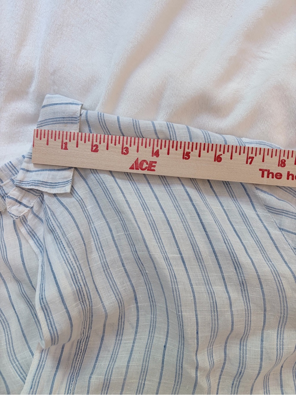 CP Shades White Blue Striped Split-Neck Tunic Top 100% Linen Beach Oversized M - Picture 10 of 11